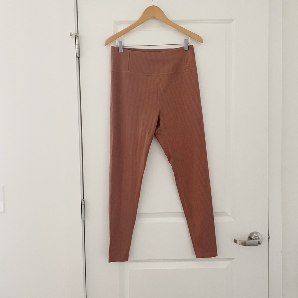 Girlfriend Collection Compressive Ribbed High Rise Leggings Rye 28.5" - Picture 4 of 9